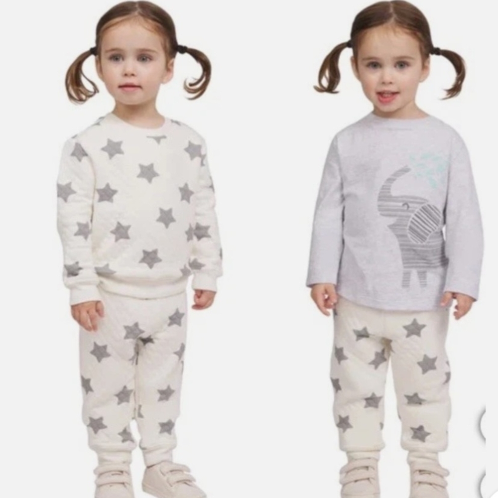 NWT Koala Baby Starry Gray and White Kids Jogger Set - 18mo